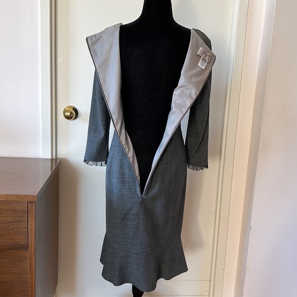 Sunny Choi Grey Fitted Wool Dress Sz 6 EUC - Picture 8 of 14